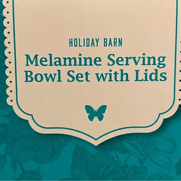Pioneer Woman Holiday barn melamine nesting serving bowl set with lids farmhouse - Picture 7 of 10